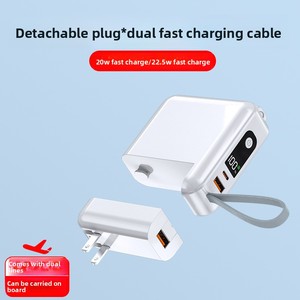 Power Bank da 20000mAh <span class=keywords><strong>con</strong></span> Presa AC 2-in-1 e <span class=keywords><strong>Cavi</strong></span> Integrati, Ricarica Rapida 22.5W, <span class=keywords><strong>Batteria</strong></span> Portatile per Smartphone e Tablet - Product Image 3
