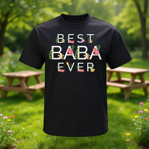 Meilleur t-shirt floral Baba Ever pour hommes et femmes, cadeau - Product Image 3