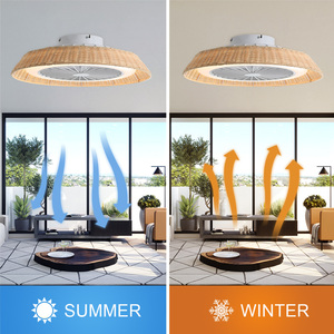 18 Inch Room Modern Rattan Rope Caged <strong>Ceiling</strong> Fans <strong>Lights</strong> New Designer <strong>Ceiling</strong> Fans <strong>with</strong> <strong>Lights</strong> and Remote Control - Product Image 5