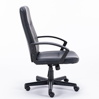 Chaise de bureau ergonomique en cuir PU noir promotionnelle, style moderne et luxueux, Sillas De Oficina De Lujo Silla Ergonomica Oficina