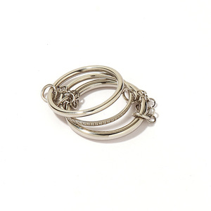 Stainless Steel <b>Ring</b> Stackable Geometric Design Steel Color Unisex Jewelry Gift - Product Image 4