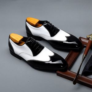 Zapatos Oxford de Cuero Vacuno Hechos a Mano de Alta Calidad, Estilo Italiano, con Cordones y Punta en Pico, Precio de Fábrica al por Mayor de Diseñadores de Lujo - Product Image 2