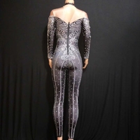 Body sexy à strass pour femme, combinaison une pièce moulante, imprimé, tenue de bal, de discothèque, nouveau modèle