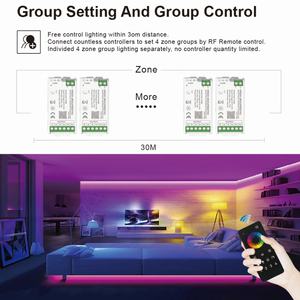 C103B Aipin сетчатая групповая синхронизация, управление приложением для RGB ночного света 12 В 24 В COB, контроллер светодиодной ленты, 4 зоны, пульт дистанционного управления IP20 - Product Image 4