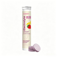 Comprimés effervescents d'électrolytes sans sucre à la fraise et au citron Bioby OEM sous marque privée pour l'hydratation sportive des adultes et le fitness