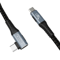 Cable Thunderbolt 5 Tipo C de Ángulo Recto de 80 Gbps con Carga Rápida de 240 W y Revestimiento de TPE para Computadora