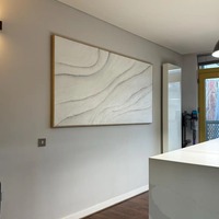 Peinture décorative sur toile Wabi-Sabi, minimaliste, encadrée, abstraite, texturée 3D, faite à la main à l'huile, pour décoration de salon, effet soleil.