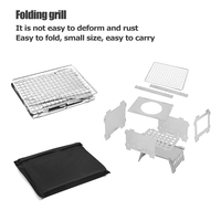 HOMFUL – grille de jardin extérieure, hauteur efficace réglable, barbecue pliable et Portable
