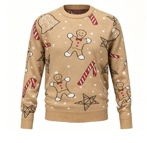 FNJIA Custom Logo Unisex Ugly <strong>Christmas</strong> Sweater Multi Color Gingerbread Xmas Knit Pullover Wholesale Holiday <strong>Jumper</strong> - Product Image 6