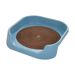 <b>Cat</b> <b>Scratching</b> <b>Post</b> And Bed Combo Round Corrugated Cardboard Durable Plastic <b>Cat</b> Supplies For Indoor <b>Cats</b> - Product Image 5