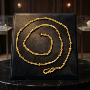 Collares de Cadena de Serpiente Chapados en Oro Micro de 14K, 18K, 24K al por Mayor con Detalles de Cuentas, Collares de Cadena de Moda, Diseño de Cadena Moderno - Product Image 4