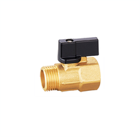 Robinet à boisseau sphérique miniature en bronze d'usine 3/8" 1/2" BSP, filetage mâle/femelle, poignée noire, pour eau, gaz, air, ODM, média huile