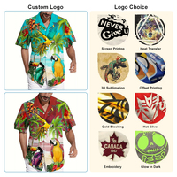 Kemeja Hawaii Pria Berkualitas Tinggi Motif Bunga Amerika - Grafis 3D Twill 100% Poliester Cetak Digital Anti Kusut Cepat Kering