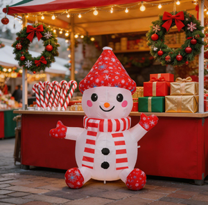 โมเดลตุ๊กตาหิมะเป่าลมขนาด 1.2 เมตร สำหรับตกแต่งงานปาร์ตี้กลางแจ้ง ตกแต่งวันหยุด และใช้เป็นอุปกรณ์ประกอบฉากเทศกาลฤดูหนาว - Product Image 3