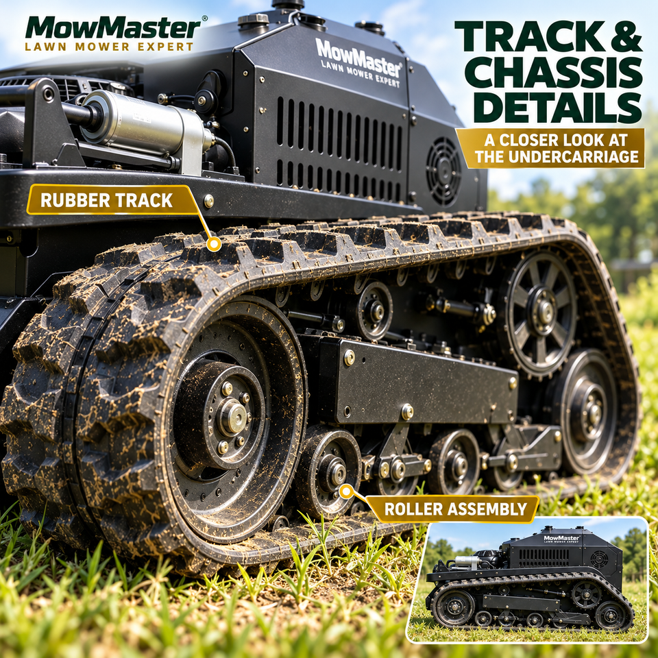 224cc Hybrid Power Remote Control Mower with Tracked Chassis and 600mm ...