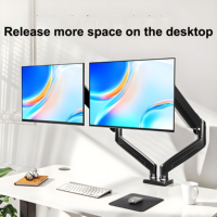 Usine OEM ODM Support de bureau LCD à double bras Support de moniteur Max Vesa100 * 100 Max 9kgs Support d'écran d'ordinateur de bureau Gris