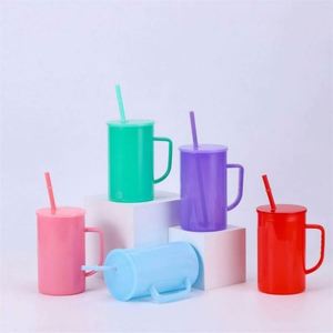 Mug à café en verre écologique AGH 17 oz avec logo personnalisé, sublimation, finition scintillante et couvercle en bambou pour enfants - Product Image 3