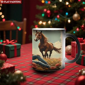 Frosted Black <b>Ceramic</b> <b>Mug</b> 11oz Heat Color Changing Custom Print Cup Smart Drinkware - Product Image 2