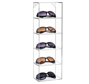 Acrylic Sunglasses <strong>Display</strong> <strong>Case</strong> with Drawer | Multi-Tier <strong>Rotating</strong> Stand &amp; Storage Showcase | Custom Retail Organizer for Eyewear - Product Image 4