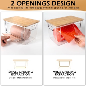 2 packs de sacs poubelle extra larges avec dessus en bambou et poignées sous l'évier Distributeur de sacs poubelle pour l'organisation de la maison - Product Image 2
