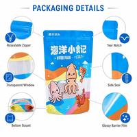 Sachet d'emballage alimentaire personnalisé imprimé avec fermeture éclair pour fruits de mer et snacks, qualité alimentaire, haute barrière, pochette souple laminée OEM