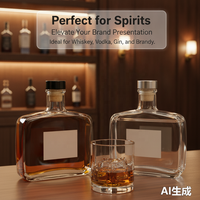 Bouteille à liqueur en verre de qualité supérieure 100ml 200ml 330ml 500ml Bouteilles vides pour spiritueux, whisky, vodka avec bouchon en liège