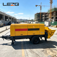 Pompe à béton électrique sur remorque, pompe mobile de transfert de granulats fins pour le coulage de structures secondaires