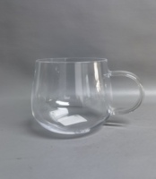 Tasse à café en verre à paroi unique avec poignée Tasse de base au design simple