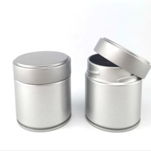 Boîte à thé matcha en métal vide de luxe, boîte à thé ronde, boîte en métal multicolores - Product Image 1