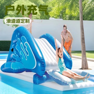 Inflatable <b>Water</b> <b>Slide</b> PVC Customizable <b>Size</b> Outdoor Pool Play Equipment For Kids And <b>Adults</b> - Product Image 1
