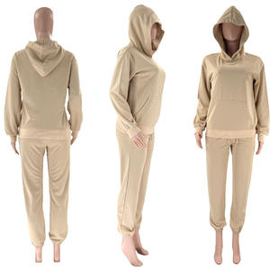 Style personnalisé de la manufacture ou logo ODM automne hiver ensemble de sweat-shirt à capuche à manches longues ensemble de pantalons longs décontractés de <span class=keywords><strong>jogging</strong></span> à la mode pour femmes - Product Image 5