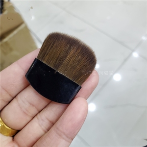 Cepillo de maquillaje <span class=keywords><strong>Kabuki</strong></span> de <span class=keywords><strong>pelo</strong></span> de Animal, cepillo plano de semicírculo para mejillas, herramienta cosmética en polvo para resaltar la cara - Product Image 5