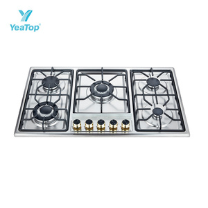 Cuisinière à gaz 5 brûleurs en acier inoxydable encastrable avec dispositif d'allumage automatique et dispositif de sécurité, fabricant OEM - Product Image 4