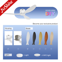 Ventilateur de plafond 1stshine ABS Blade Profile blanc, compatible Alexa et Google, contrôle intelligent par application, flux d'air puissant, avec télécommande