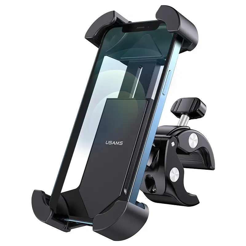 USAMS Adjustable 360 Degree Universal Handlebar Motorcycle Bicycles Bike Mount Shockproof Mobile Phone Holder