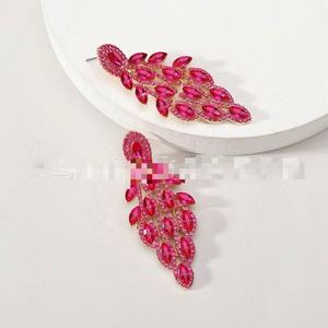 ต่างหูระย้าประดับเพชรเทียม ดีไซน์ใบไม้หลากสี ชุบทองคำขาว สำหรับงานเลี้ยงอาหารค่ำ แฟชั่นผู้หญิงสุดอินเทรนด์ ลดราคาพิเศษ - Product Image 1