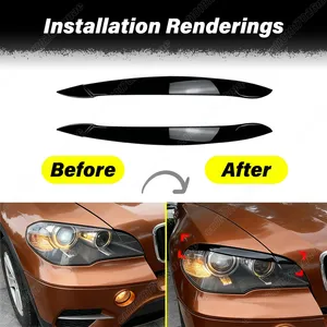 Kit de décoration pour les sourcils des phares automobiles pour E70 30i 30d 35d 35i 40d 48i 50i M50d X5M 2009 2010 2011 2012 2013 - Product Image 2