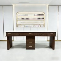 Fauteuil de pédicure de luxe, table de manucure en bois, poste de soin des ongles, ensemble table et chaise pour salon de spa, table de bar à ongles pour manucure
