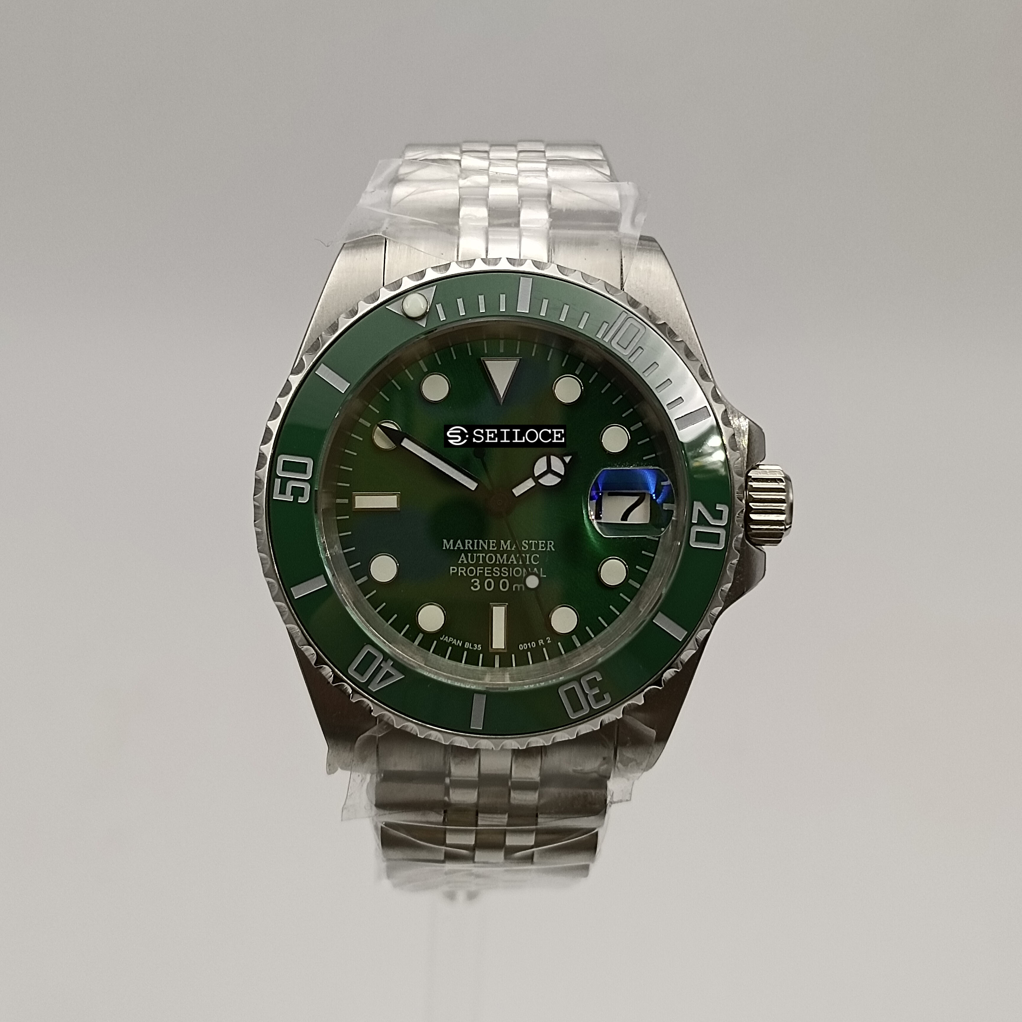 Silver Case+Green Dial