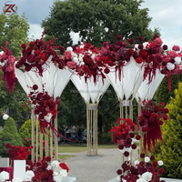 ZKAI Pabrik Langsung LED Flower Stand Custom Mewah Pilar Teratai Akrilik Bercahaya untuk Aula Pernikahan