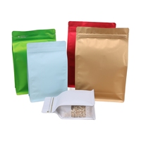 Sac d'emballage refermable à fond plat avec fenêtre latérale pour noix, snacks, café et aliments pour animaux de compagnie, scellé sur 8 côtés, en promotion
