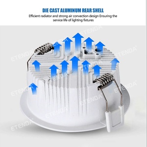 Faretto <span class=keywords><strong>LED</strong></span> da Incasso Anti-Riflesso ETENDA 5w 7w <span class=keywords><strong>10w</strong></span> 12w 15w 30w in Alluminio Rotondo per Soffitto - Product Image 2