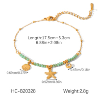 Bracelet en perles de pierre naturelle étoile de mer, plaqué or 18 carats, en acier titane, style vacances océaniques, bijoux marins empilables