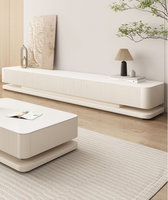 Meubles de Salon de Luxe Moderne Minimaliste, Ensemble Meuble TV avec Cheminée et Tiroir