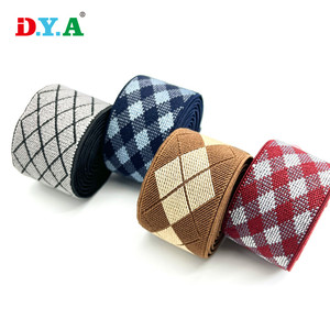Bande élastique plate tissée en jacquard de polyester de 1,5 pouce de large avec logo personnalisé et motif coloré pour ceinture de bretelles - Product Image 3