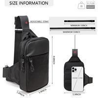 Sac de poitrine mini imperméable DICHOS pour homme, sac bandoulière sport de plein air avec poche pour téléphone pour les déplacements quotidiens
