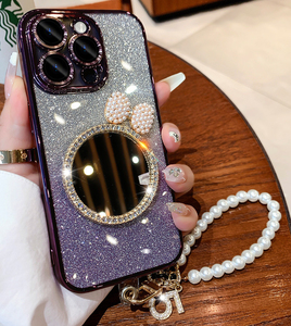 Nueva Funda Protectora de Lujo Hecha a Mano con Espejo y Diamantes de Imitación de Cristal Brillante para iPhone 16 17 13 14 15 Pro Max - Product Image 6