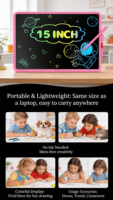 Tablette graphique LCD 15 pouces pour dessin, écriture et éducation – Doodle Pad graphique pour le dessin