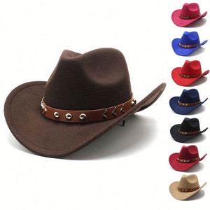 Chapeau Fedora en feutre unisexe, sombrero, chapeau western personnalisé, chapeau de cowboy en feutre - Product Image 1