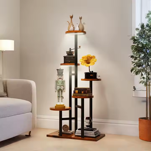 Étagère en bois métallique de 39 \ "de haut à 6 niveaux personnalisable en usine, 3 lumières complètes, présentoir pour plantes, bibliothèques - Product Image 4